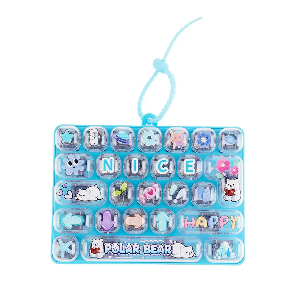 Mini Keyboard Fidget Toy – 26-Key Cute Animal Keychain
