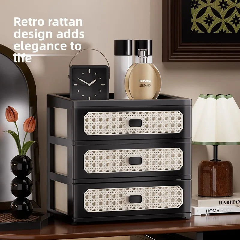 Vintage Multi-Layer Desktop Organizer Drawer Storage Box