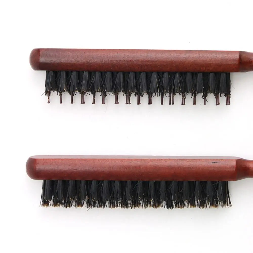 3-Row Boar Bristle Fluffy Hair Comb – Volumizing Teasing Brush