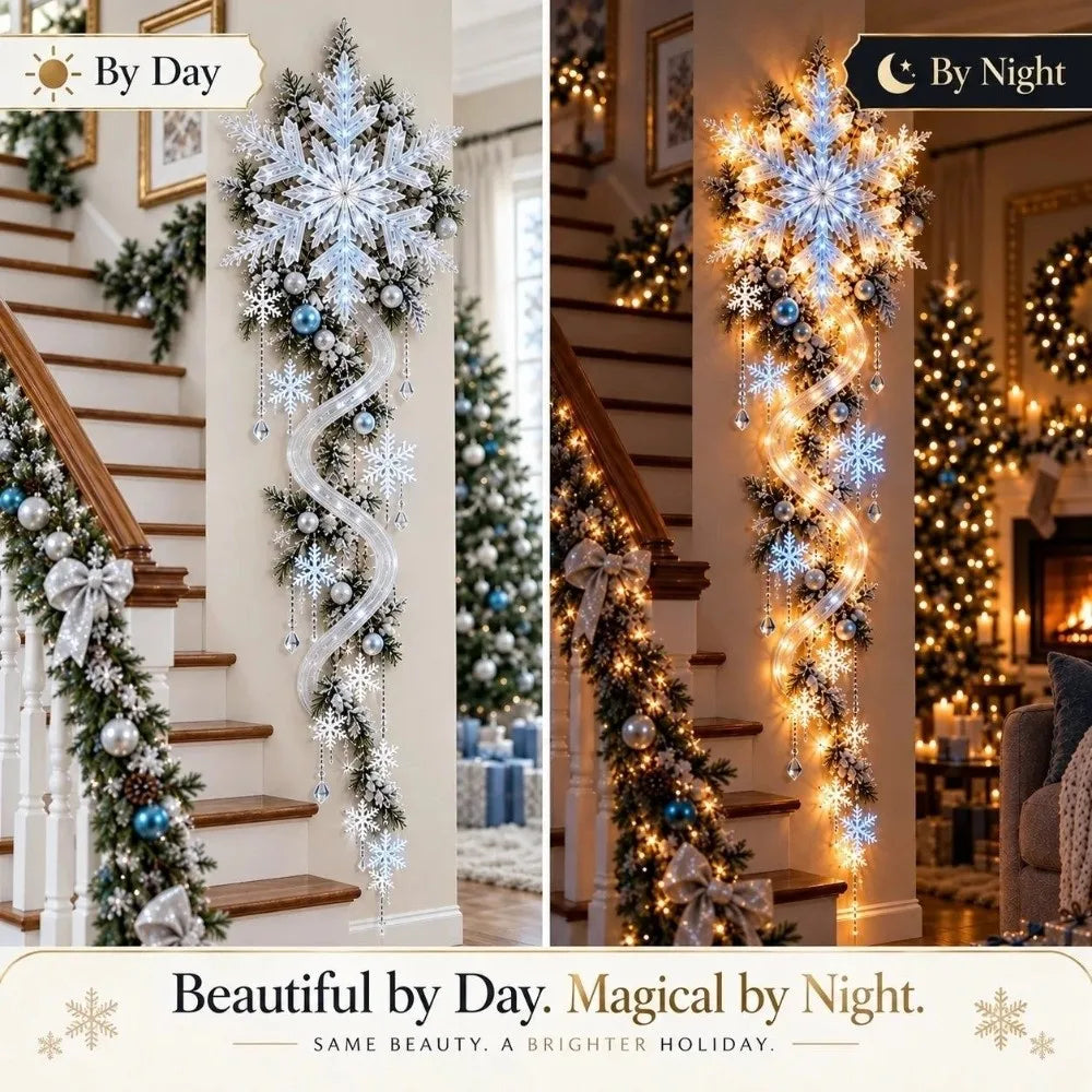 Giant LED Snowflake Light – Christmas Wall Hanging Decoration
