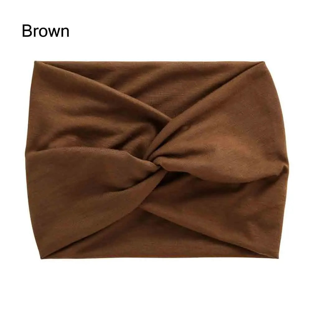 Wide Twisted Turban Headband – Boho Yoga Head Wrap for Women
