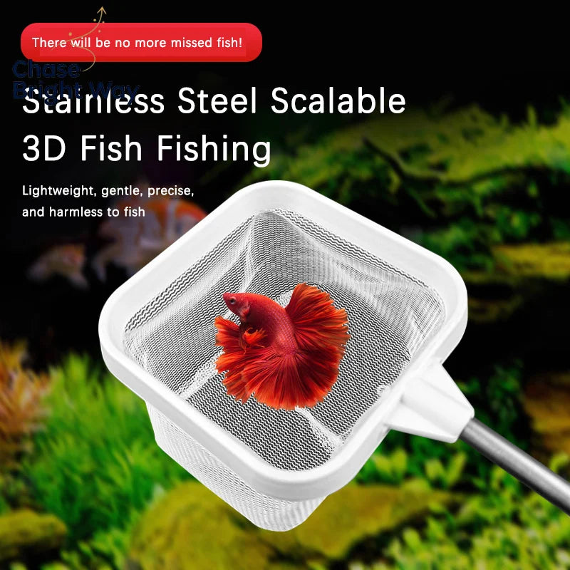 Telescopic Stainless Steel Aquarium Fish Net – Tank Cleaning Tool