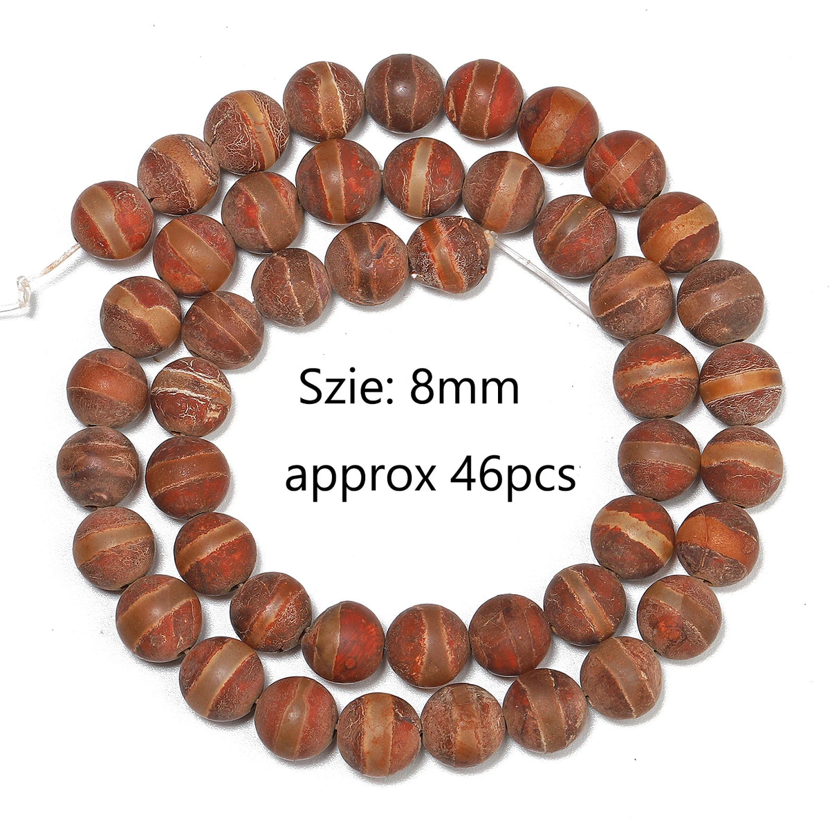 Tibetan Dzi Agate Natural Stone Round Beads – DIY Jewelry