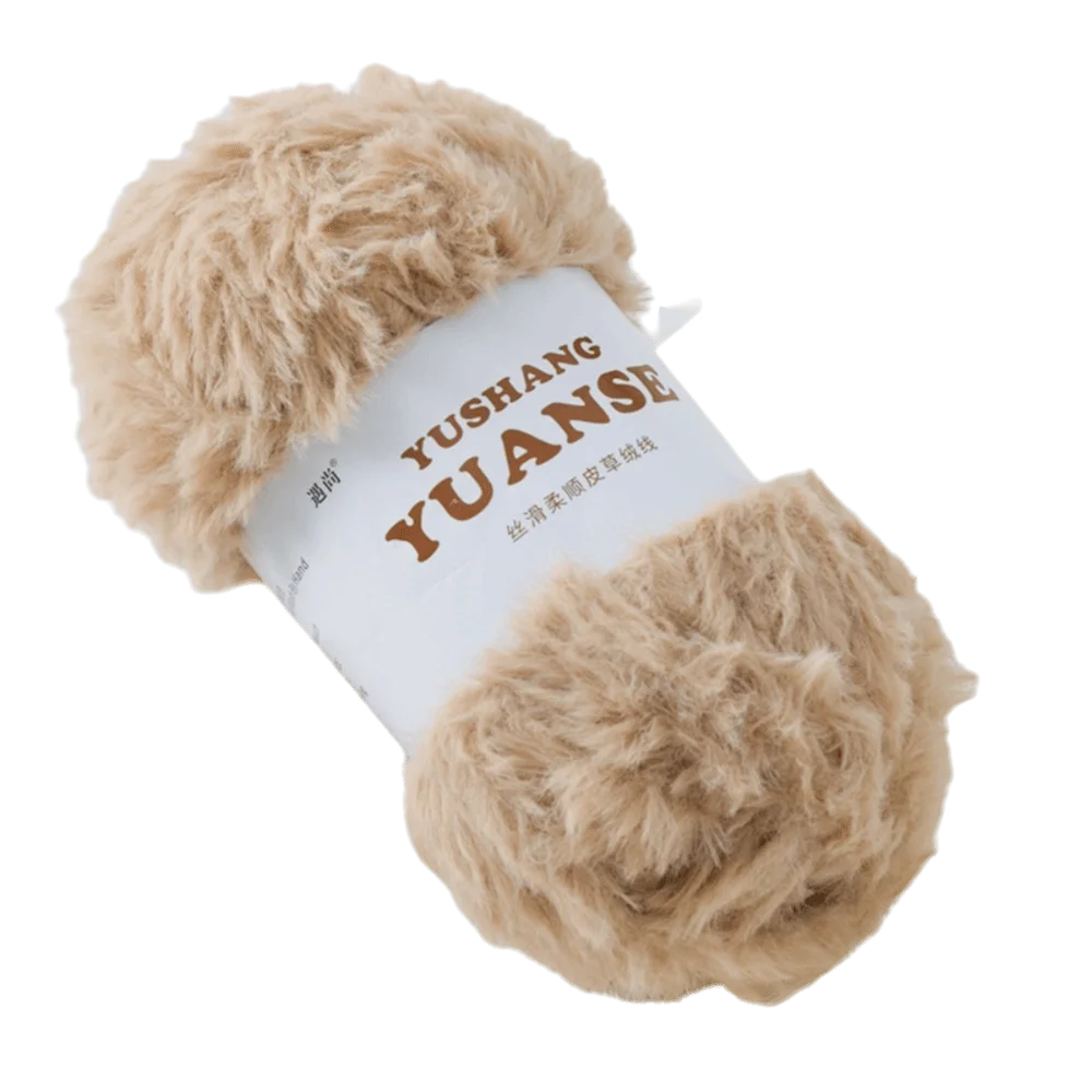 100g Faux Mink Fur Yarn – Soft Long Pile Knitting & Crochet
