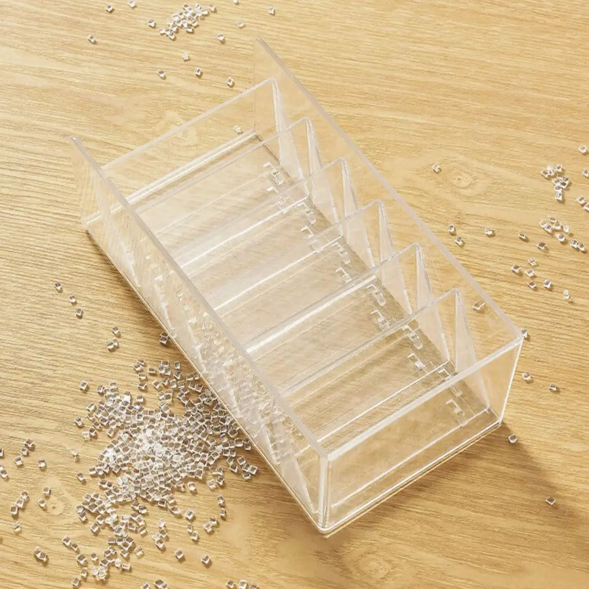 Transparent Bevelled Mirror Storage Box – Stackable Organizer