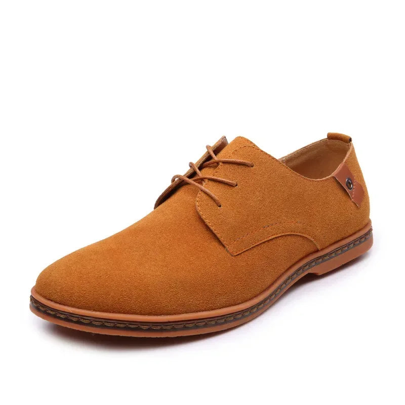 LEDP Men's Faux Suede Oxford Dress Shoes – Lace-Up Flats