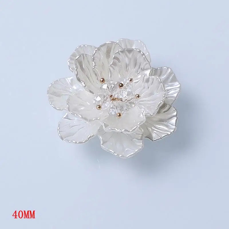Pearl Flower Button Covers – Alloy Rhinestone DIY Shirt Decor