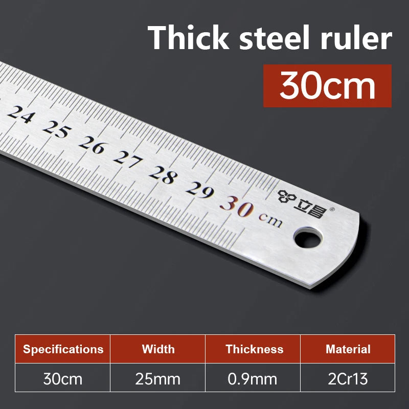Satin Chrome Stainless Steel Machinist Ruler – MM Scale