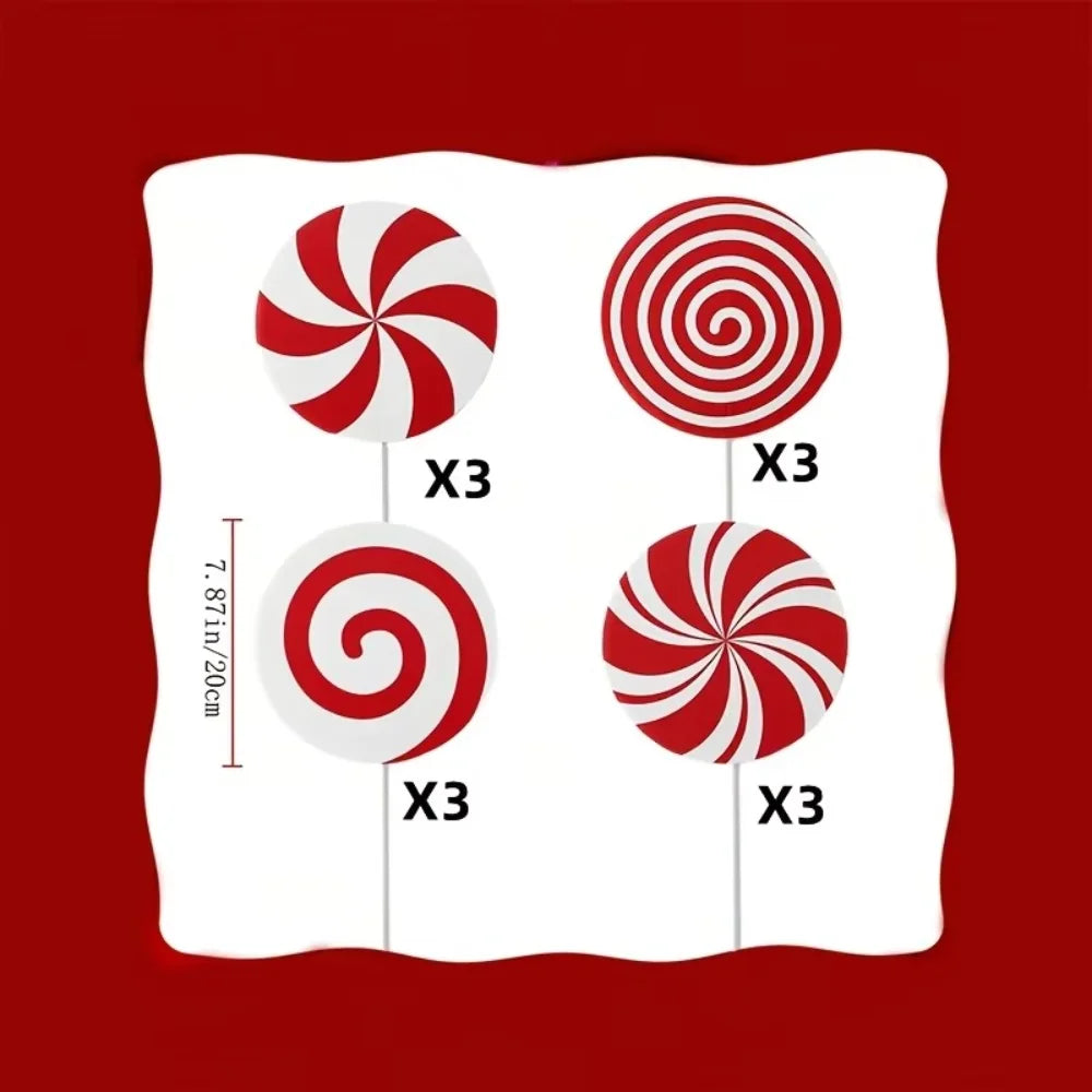 Peppermint Lollipop Christmas Tree Ornaments – 4/8/12 Pcs