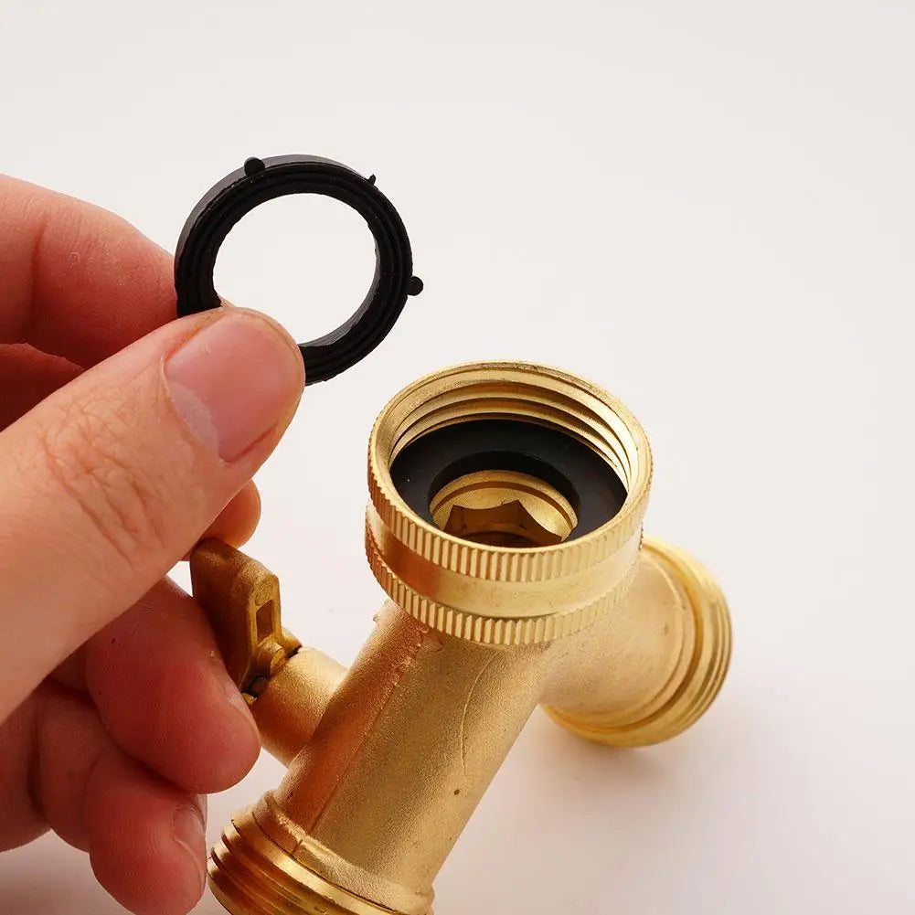 Brass 3/4" Y-Shape Garden Hose Splitter – 2-Way Tap Connector