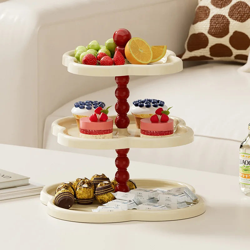 Vintage Multi-Tier Cake Stand – Retro Clover Dessert Tray