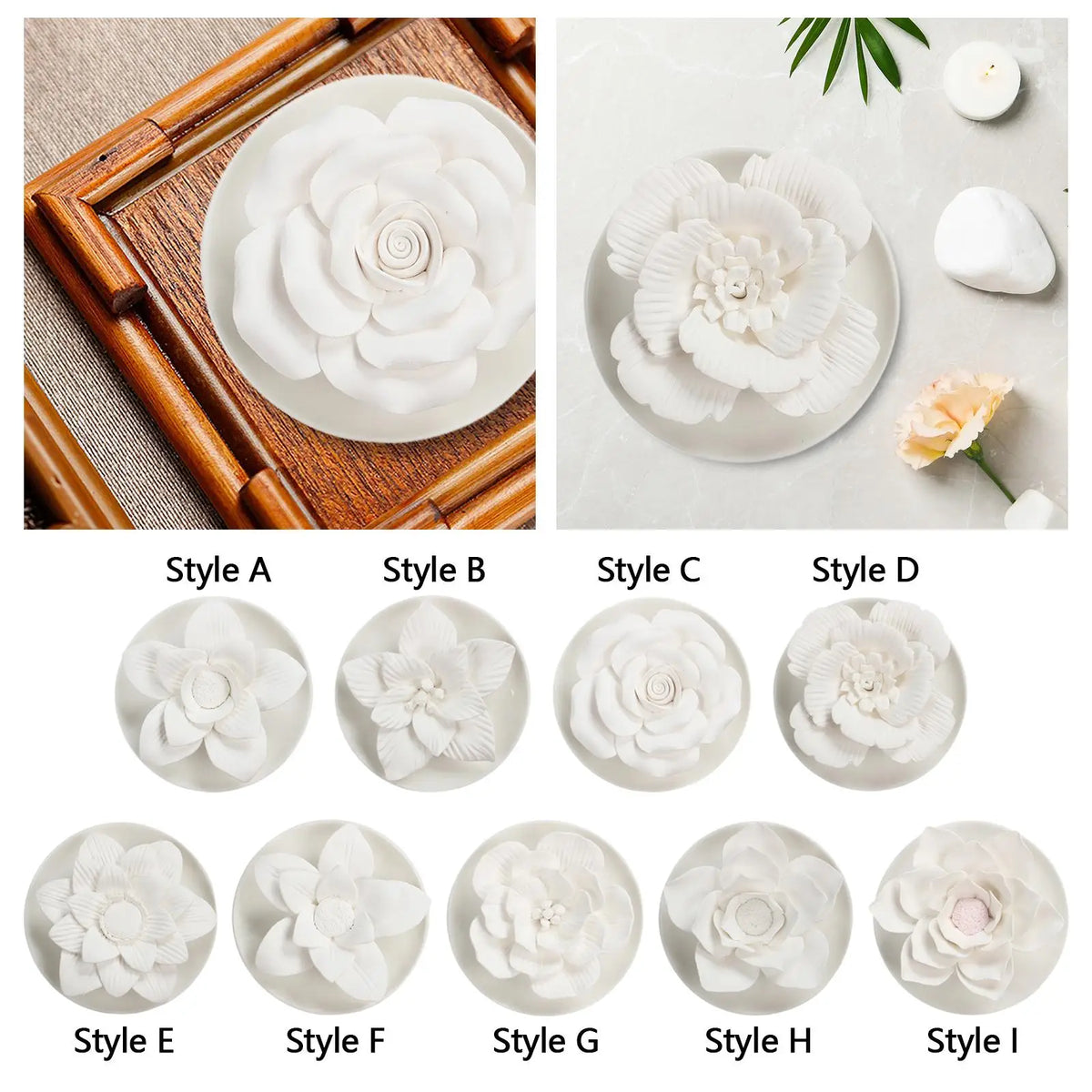 Porcelain Flower Passive Essential Oil Diffuser – Flameless