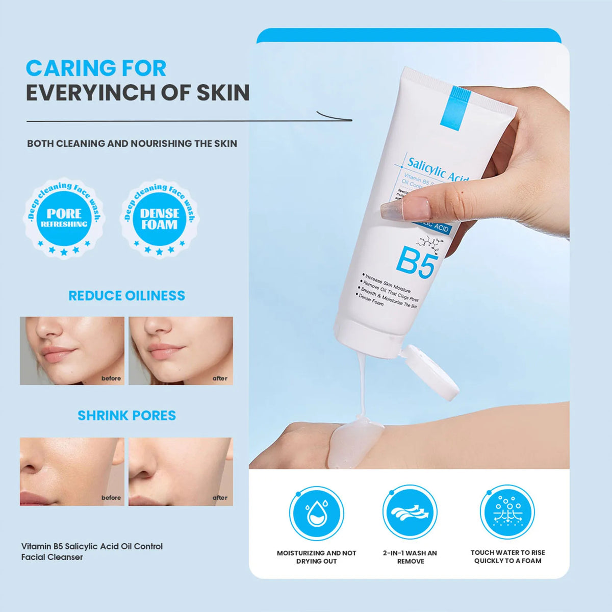 Vitamin B5 & Salicylic Acid Face Wash & Moisturizer Set