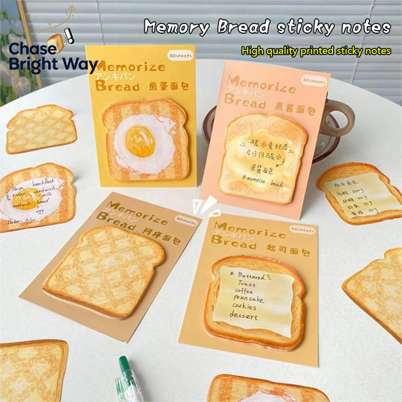 Toast Shape Sticky Notes – 30-Sheet Fun Novelty Notepad