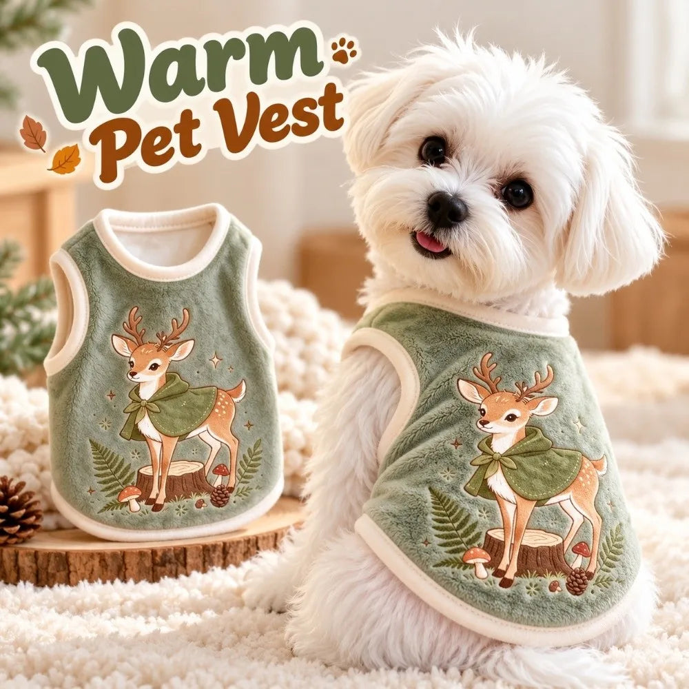 Cartoon Plush Dog & Cat Jumper – Soft Warm Pet Sweater