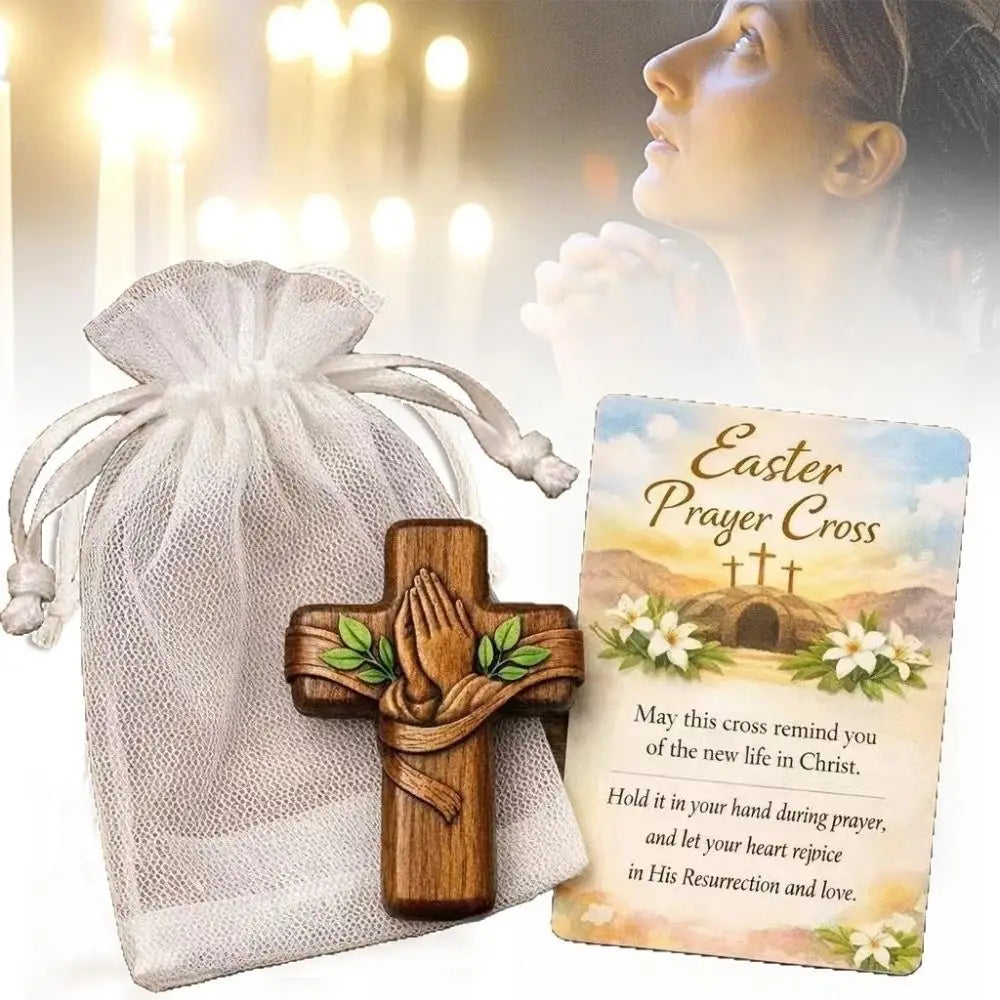 Wooden Pocket Cross with Drawstring Pouch – Faith Gift