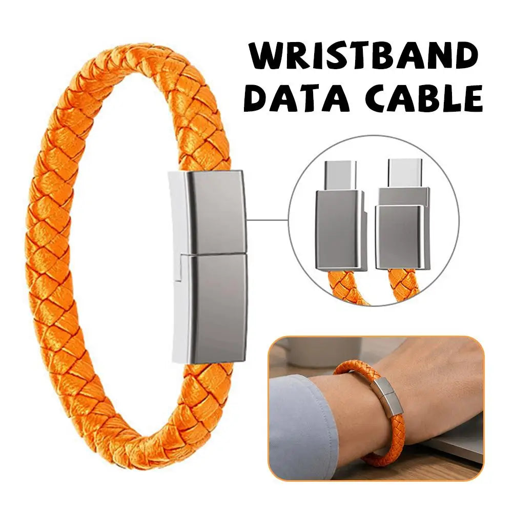 USB-C Bracelet Charging Cable – 240W Fast Charge Wearable Cord