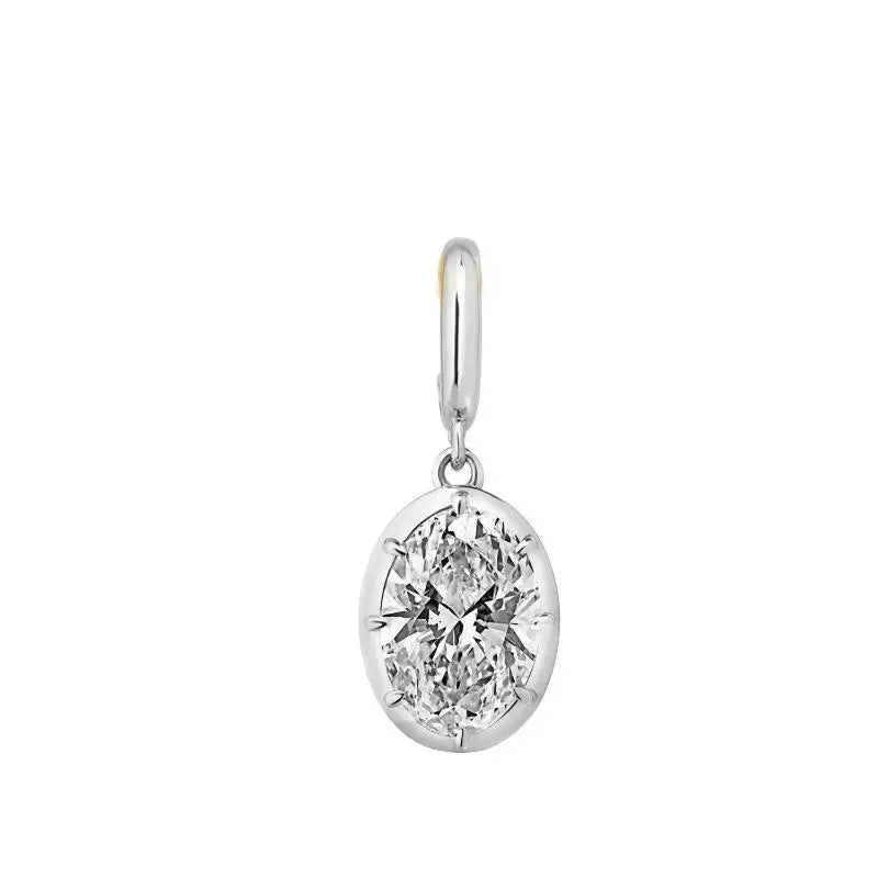 Women's Dainty CZ Pendant Necklace | Mixed Metal Bead Chain