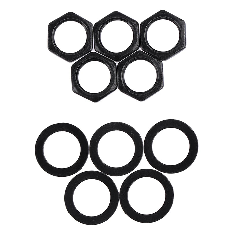 5-Pack Guitar Jack Socket Nuts & Washers – Metal Parts