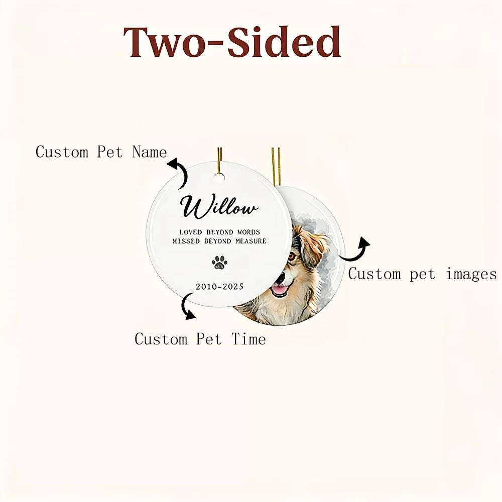 Personalized Watercolor Pet Photo Ornament | Custom Dog & Cat