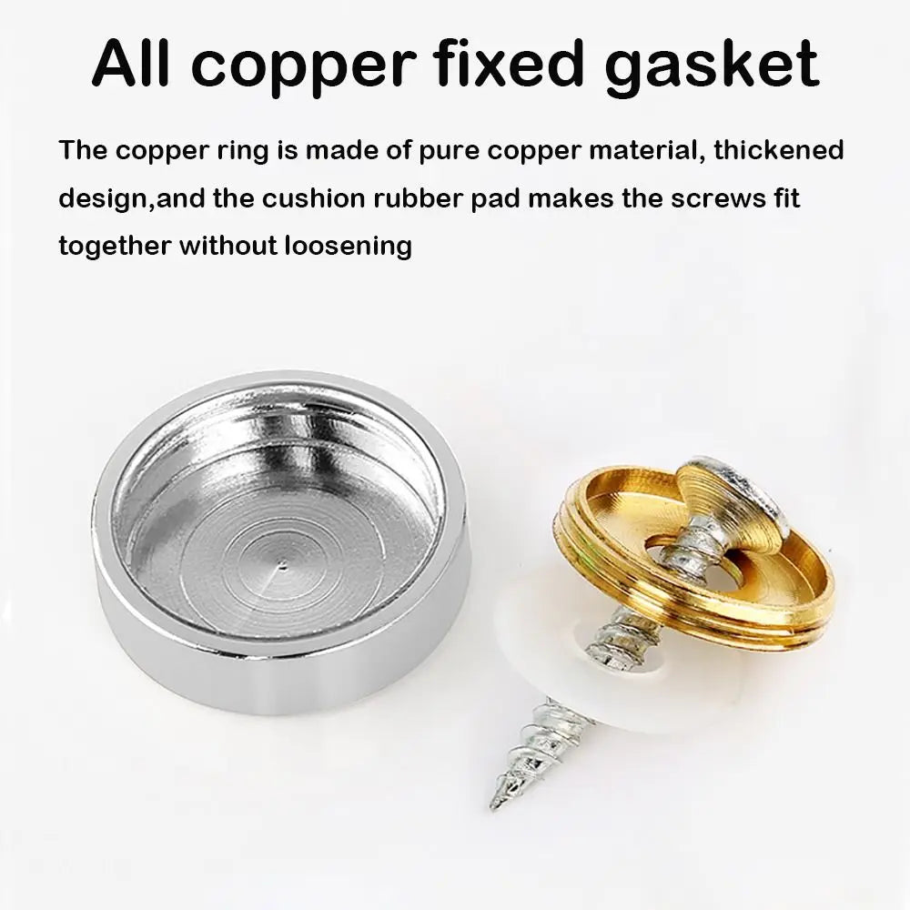 Decorative Mirror Screw Caps – Copper Chrome Covers Multi-Size