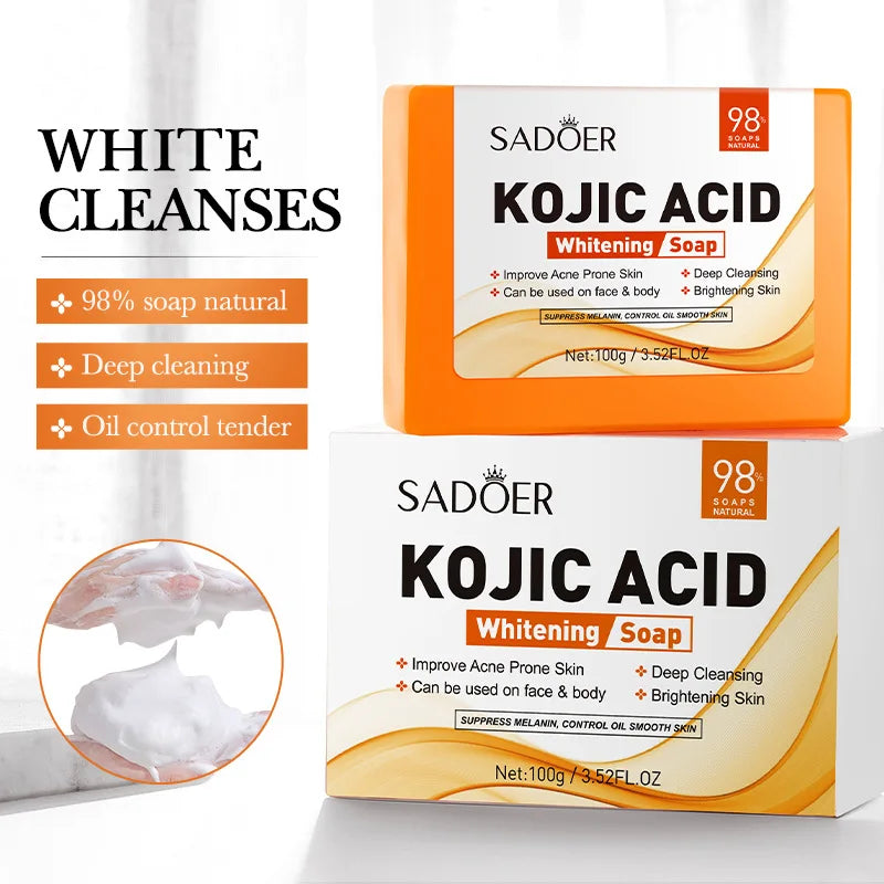 SADOER Kojic Acid Facial Soap – Brightening Foam Cleanser