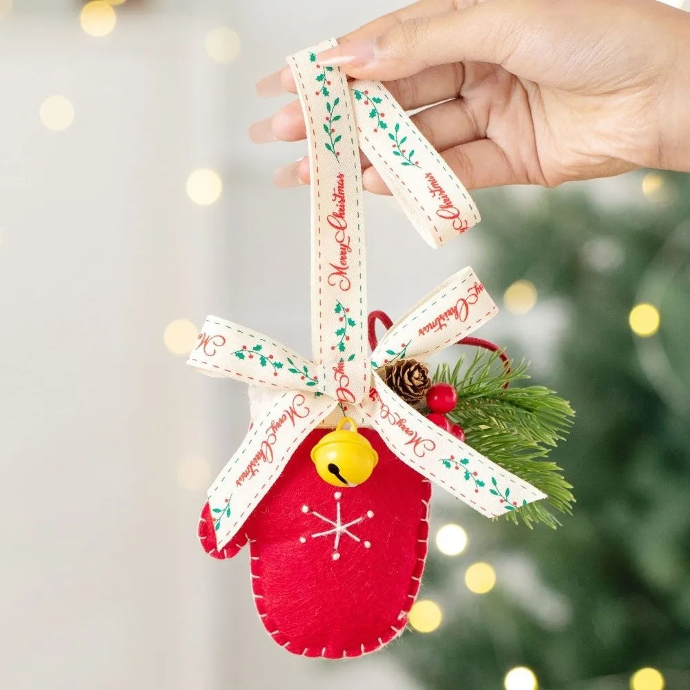 Retro Felt Christmas Ornaments – Glove, Boot & Tree Pendants