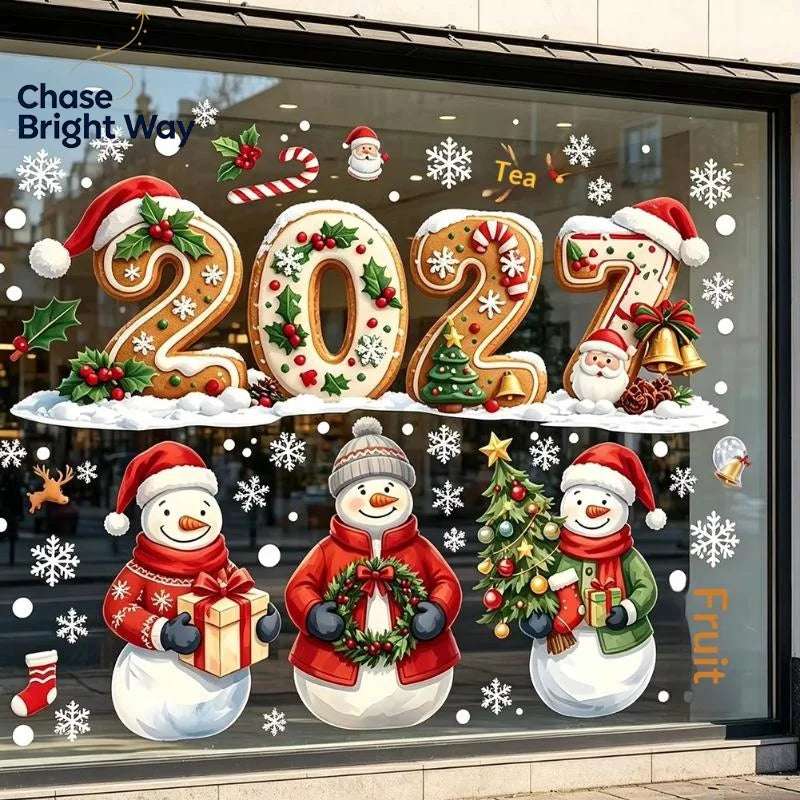 Christmas Window Clings – Santa, Snowman & Snowflake Stickers