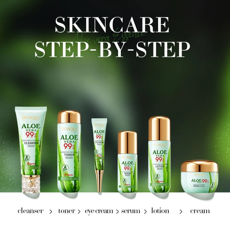 Aloe Vera 6-Piece Skincare Set – Cleanser, Toner & Eye Cream