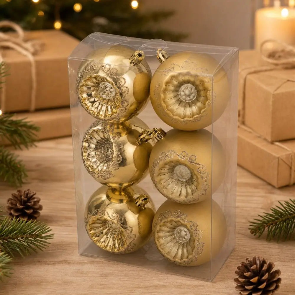 Plastic Christmas Ball Ornaments – Shiny & Matte 4-Piece Set