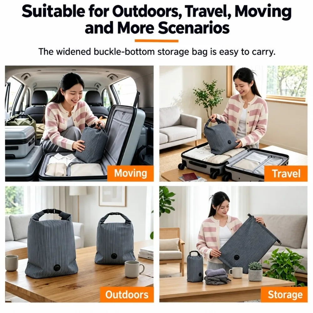 Hand Roll Vacuum Storage Bags – No Pump Space Saver