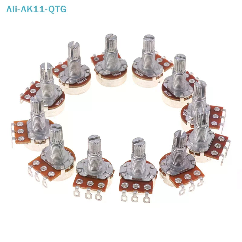 Splined Mini Potentiometer A/B Guitar Bass Tone Volume Pot