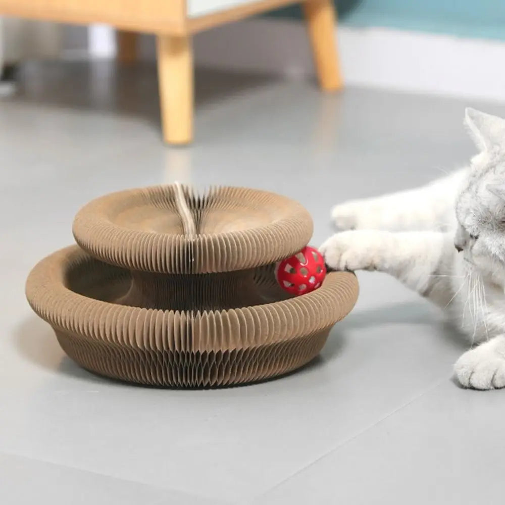 Kitty Kurlz Accordion Cat Toy – Scratch Pad & Bell Balls