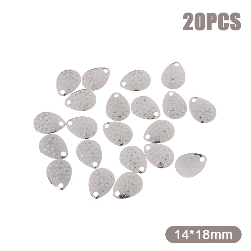 20-Pack Metal Fishing Spinner Blades – DIY Lure Accessories