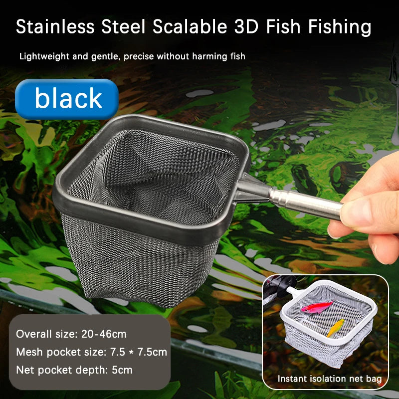 Telescopic Stainless Steel Aquarium Fish Net – Tank Cleaning Tool