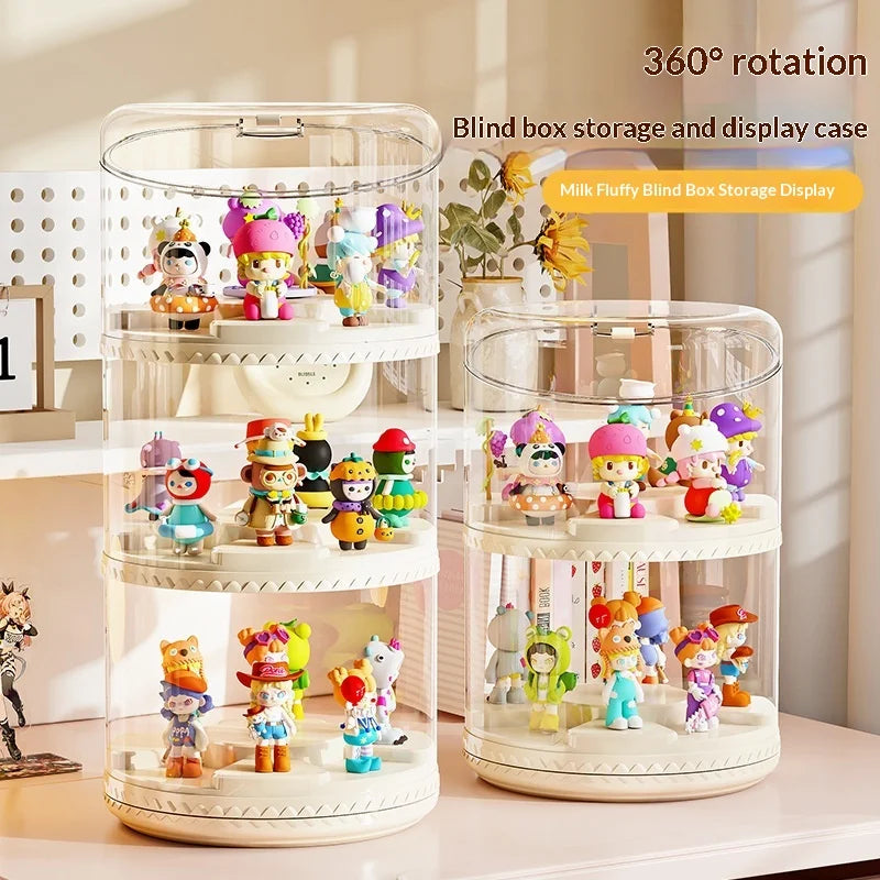 Rotating Multi-Tier Acrylic Collectibles Display Stand Cabinet
