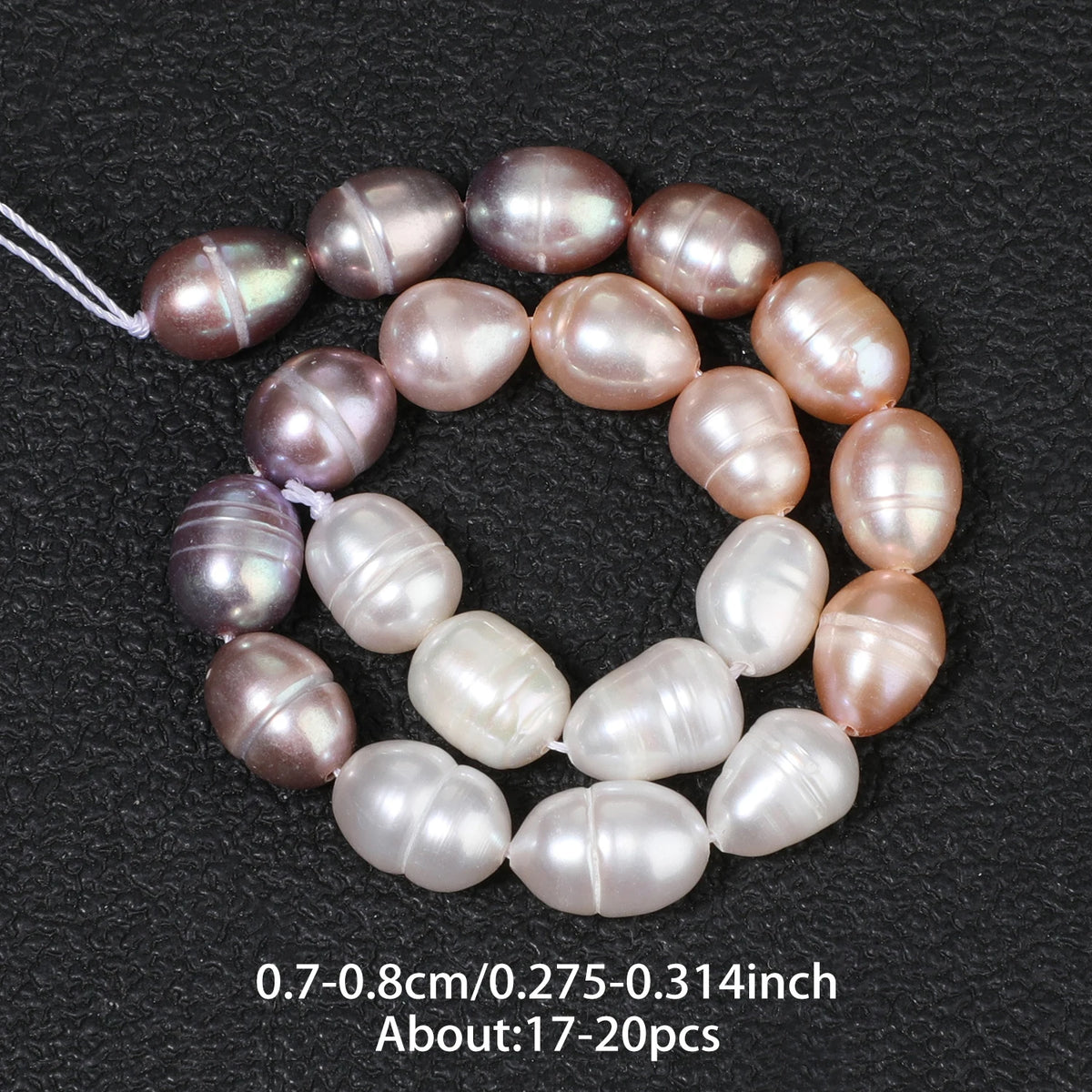 Natural Freshwater Pearl Loose Beads – Pink White Purple Rice Shape