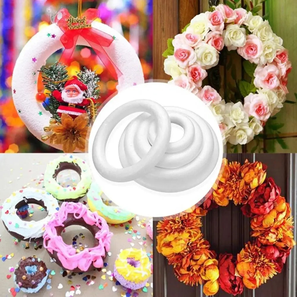 White Polystyrene Foam Ring – DIY Wreath Craft Base 5–20cm
