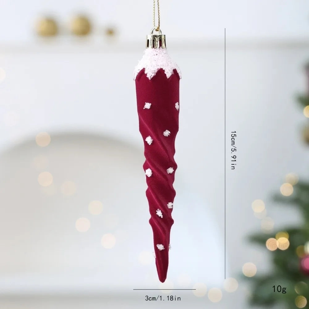 Red Flocked Christmas Ball Ornaments | DIY Holiday Hanging Decor