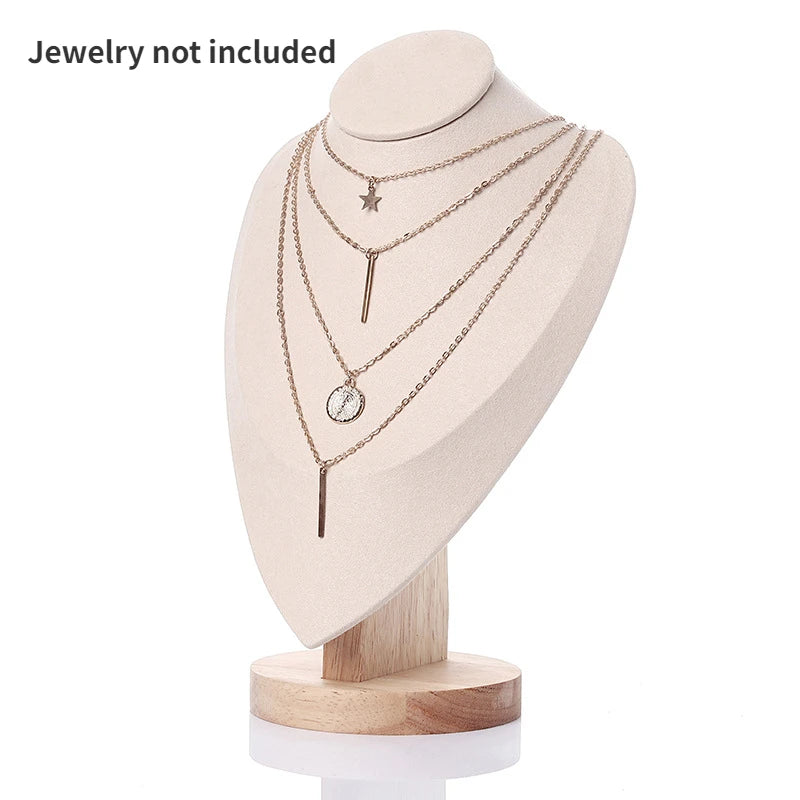 Velvet Heart Bust Necklace Display Stand – 3 Colors & Sizes
