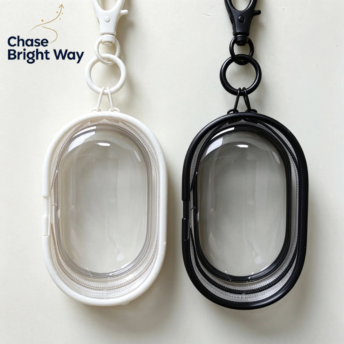 Transparent Zipper Keychain Storage Bag – Portable Jewelry Organizer