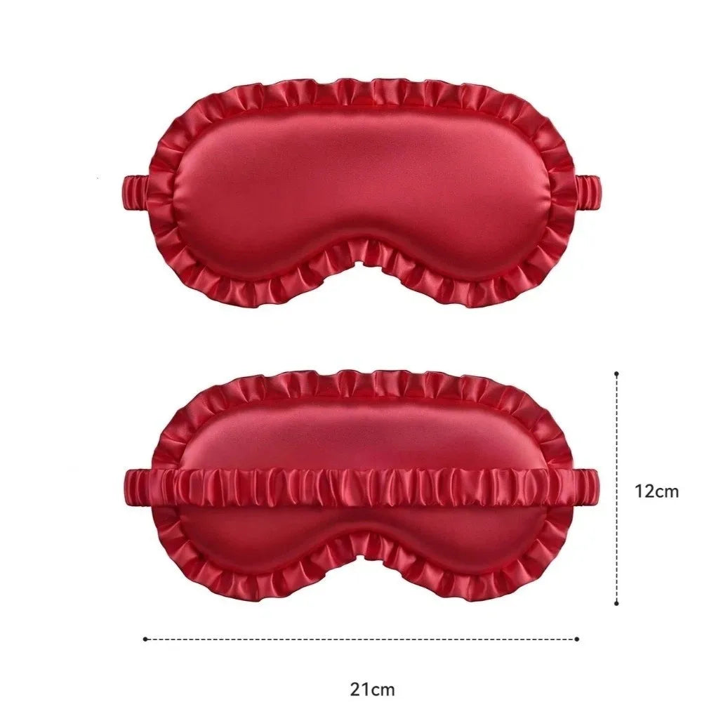 Silk Ruffle Sleep Eye Mask – Soft Breathable Light Blocking