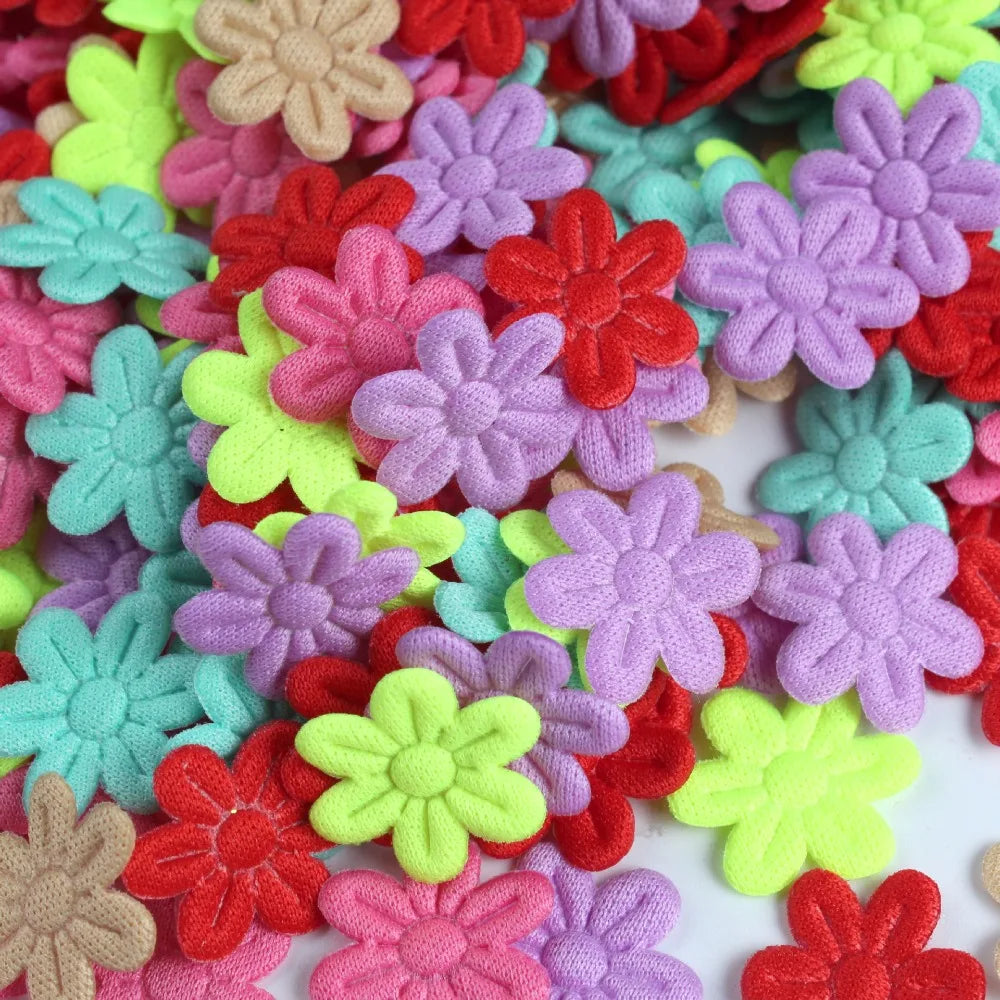 100pcs 2cm Felt Five-Petal Flower Stickers – DIY Craft Pack
