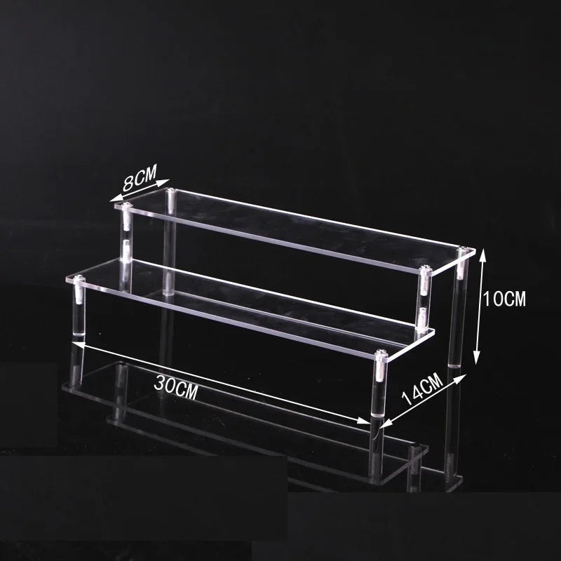 Black Acrylic Display Stand Riser 1–5 Tier Organizer Rack