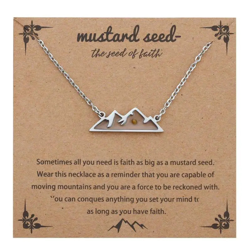 Mustard Seed Faith Pendant Necklace | Gold & Silver Stainless Steel