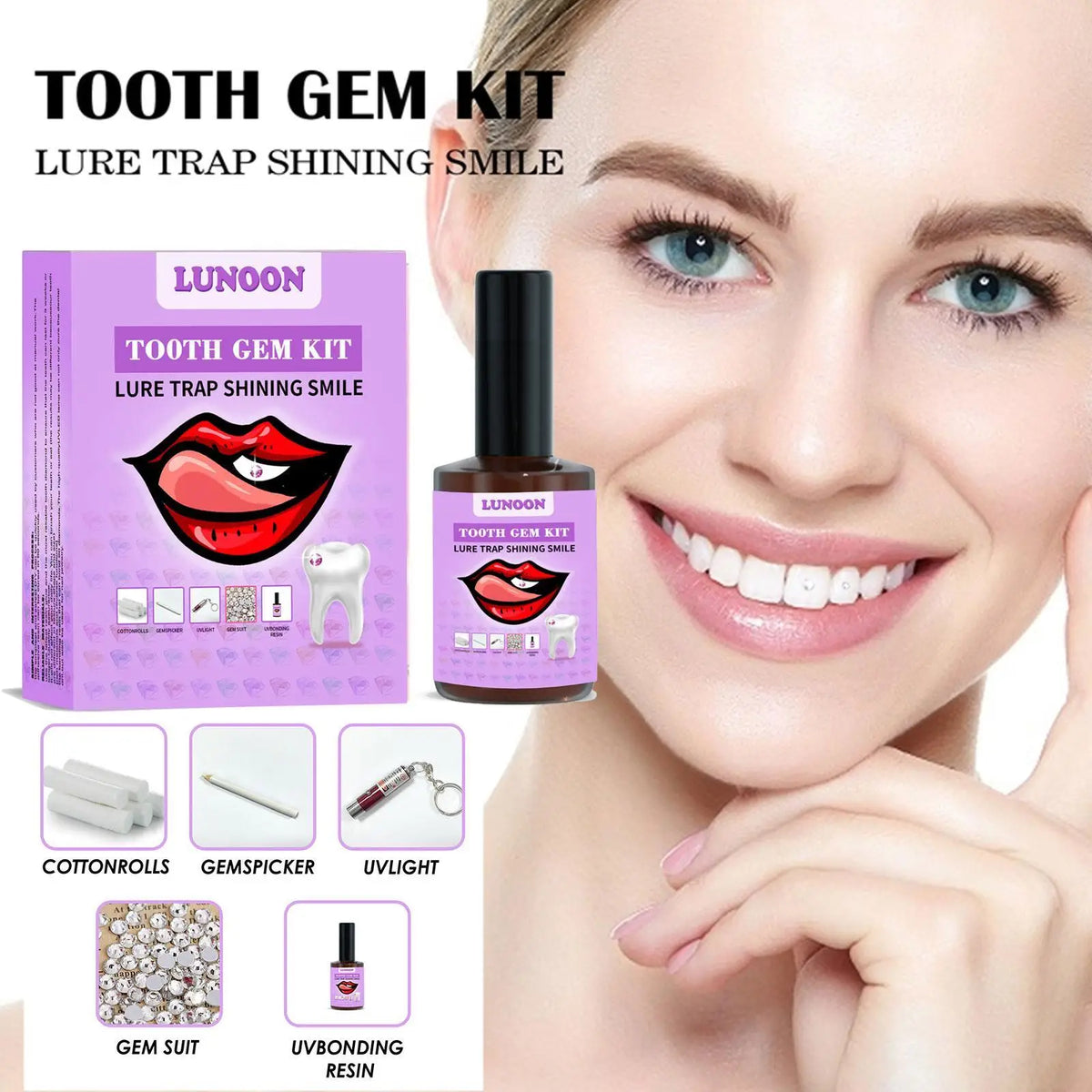 DIY Tooth Gem Kit – Crystal Tooth Jewelry with UV LED Light