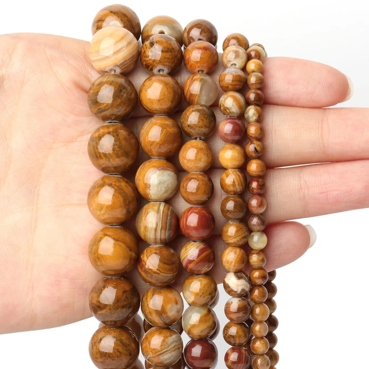 Yooperlite Fire Sodalite Round Stone Beads – 15" Jewelry Strand