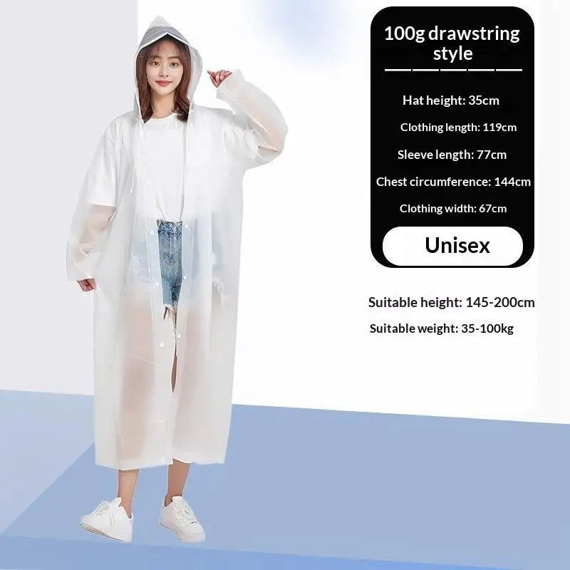 Unisex Hooded EVA Rain Poncho – Waterproof Outdoor Raincoat