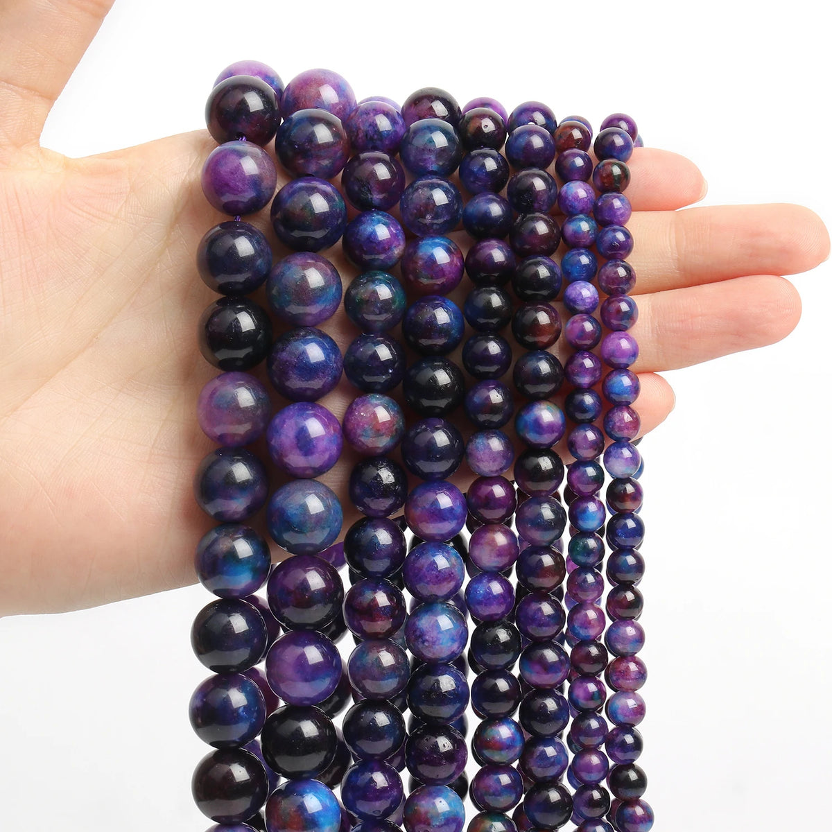 Yooperlite Fire Sodalite Round Stone Beads – 15" Jewelry Strand