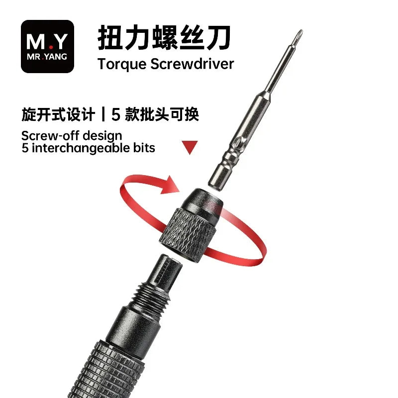 YCS M.Y TX01 Torque Screwdriver – 5 Bits, Magnetic Auto-Idle